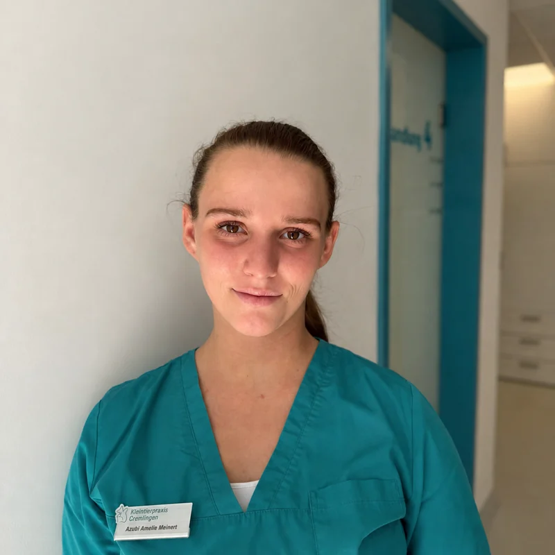 Portrait of Amelie Meinert, trainee veterinary nurse at Kleintierpraxis Cremlingen