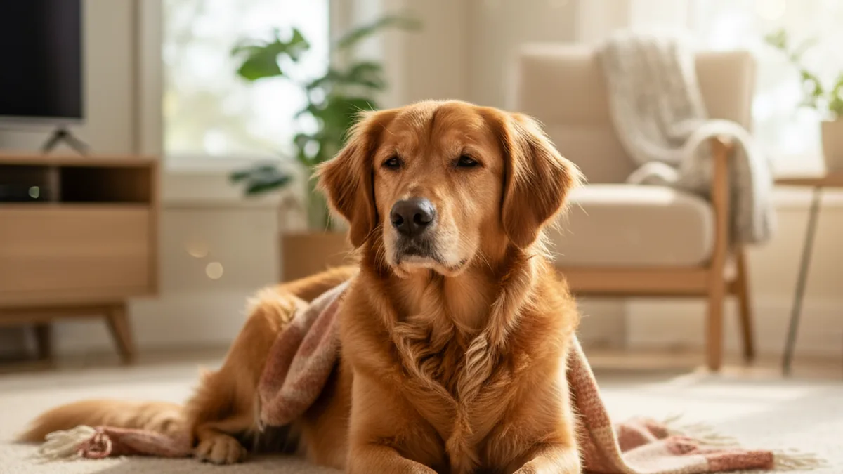 Hat Ihr Hund Schmerzen? — KI-generiertes Symbolbild zum Ratgeber der Kleintierpraxis Cremlingen