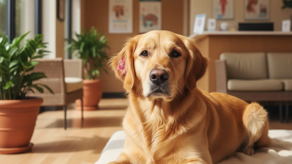 Ohrenentzündung beim Hund — KI-generiertes Symbolbild zum Ratgeber der Kleintierpraxis Cremlingen