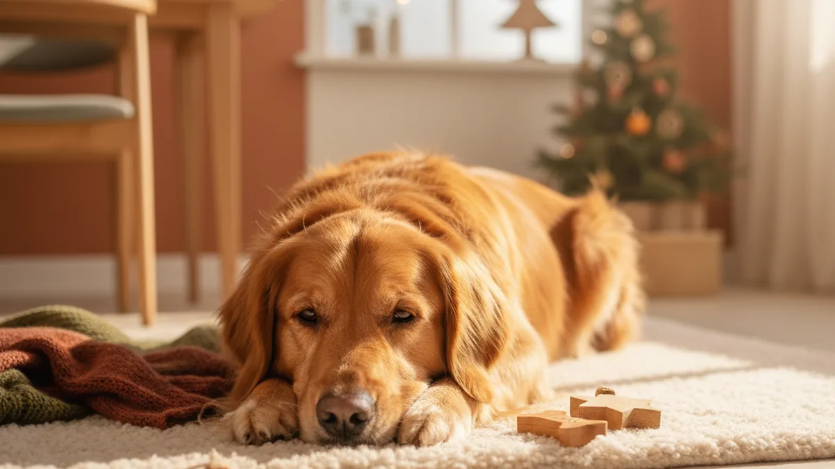 Weihnachten mit Hunden — KI-generiertes Symbolbild zum Ratgeber der Kleintierpraxis Cremlingen
