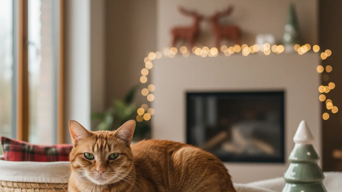 Weihnachten mit Katzen — KI-generiertes Symbolbild zum Ratgeber der Kleintierpraxis Cremlingen