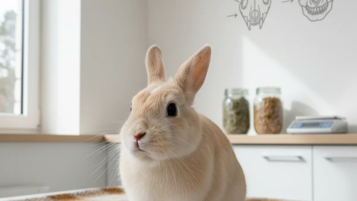 Zahnerkrankungen bei Kaninchen und Meerschweinchen — KI-generiertes Symbolbild zum Ratgeber der Kleintierpraxis Cremlingen