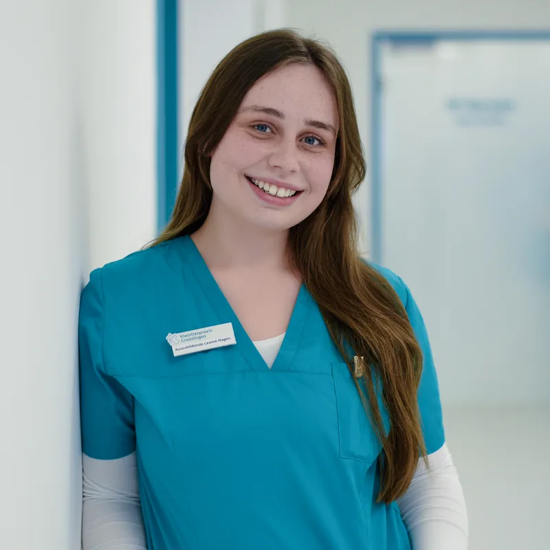 Portrait of Leonie Hagen, trainee veterinary nurse at Kleintierpraxis Cremlingen
