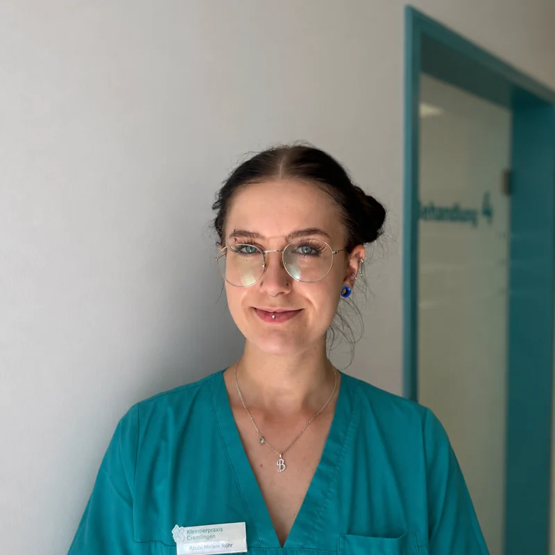 Portrait of Miriam Röhr, trainee veterinary nurse at Kleintierpraxis Cremlingen